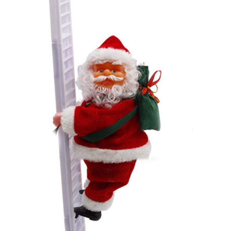 Mary 20x12.5cm/7.87x4.92in Lucu Elektrik Santa Claus Climbing Ladder Mainan Lucu Untuk Perlengkapan Kreatif Anak Menghilangkan Bosan