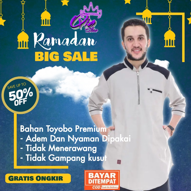 Baju Lebaran Pria 2021 Dewasa Remaja Koko Jumbo Lengan Panjang Terbaru Murah Slimfit Kekinian Arq
