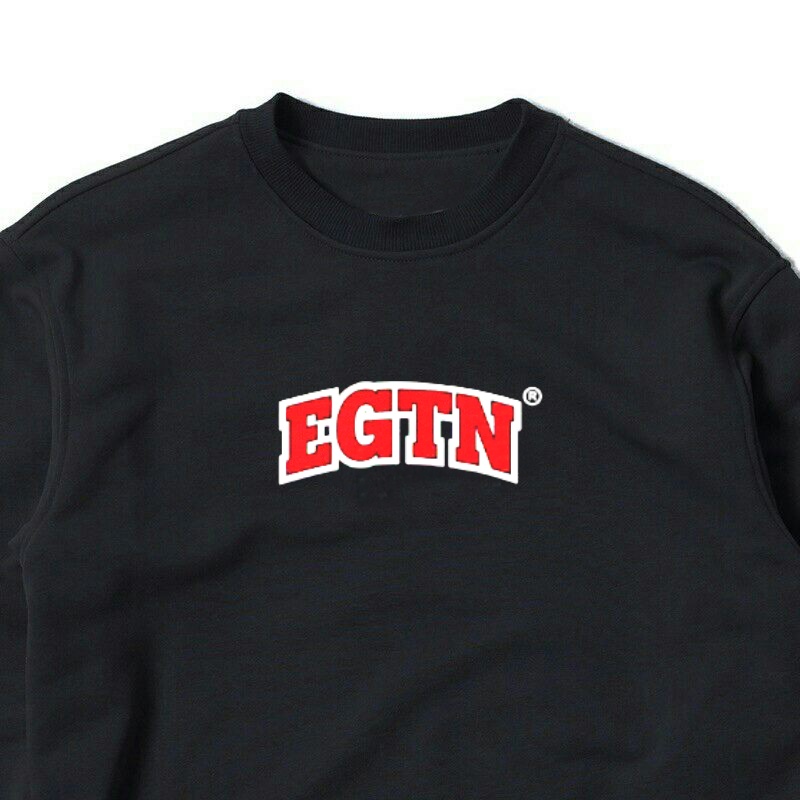 Patient Victory - Crewneck Egtn Red Black Motif Simple Pria Dan Wanita Terlaris