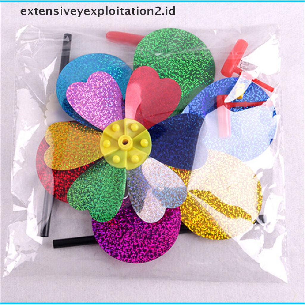 (Hotter) Colorful Sequin Windmill Hand Spinner Mainan Anak Dekorasi Taman Rumah