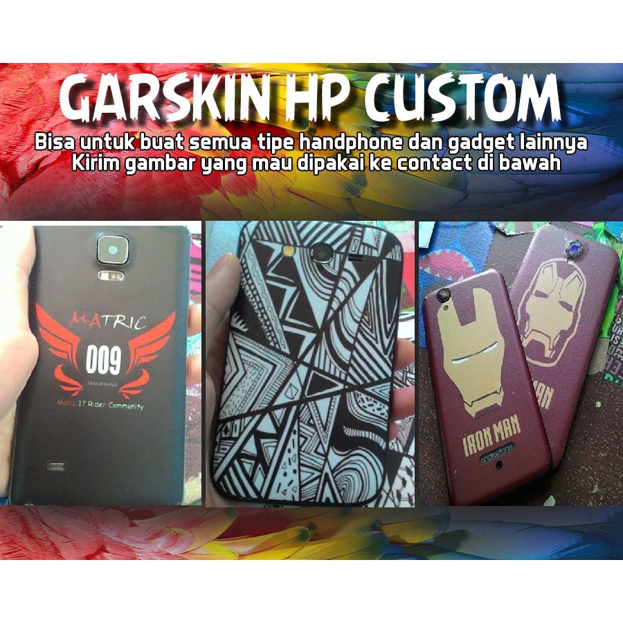 Garskin Hp Asus, Apple, Oppo, xiaomi, Samsung, dll. Custom