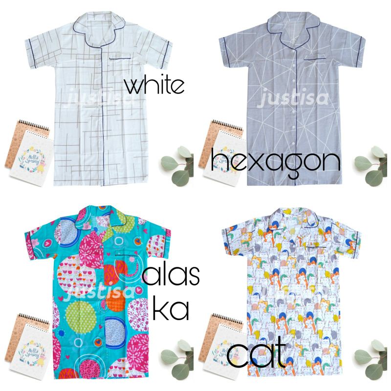 baju tidur daster berkerah piyama soft cotton katun premium baju santai