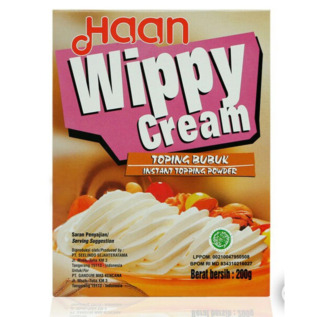 

HAAN WIPPY CREAM whipped cream instant Topping bubuk instant 200 gr