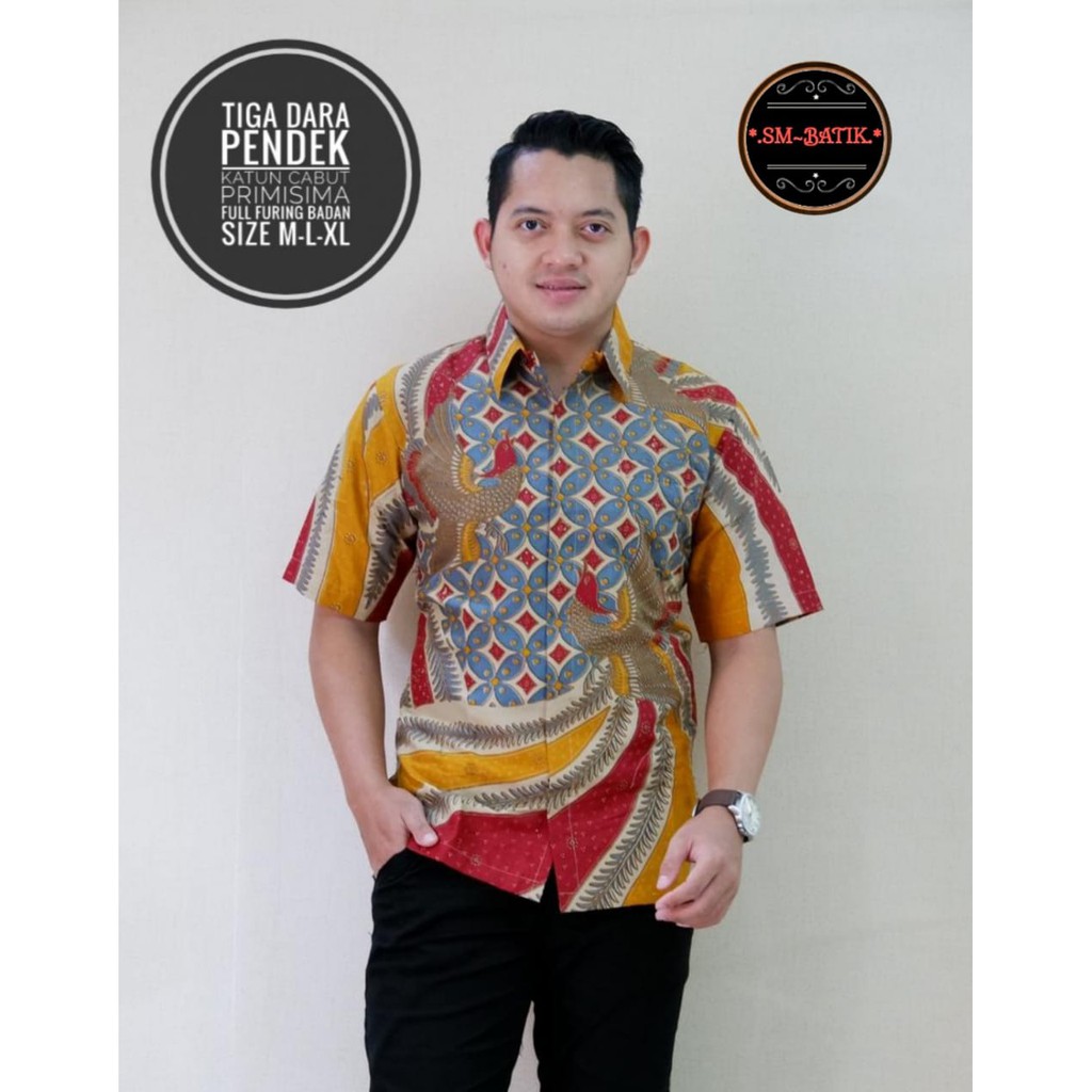 TIGA DARA SM BATIKSOLOAMANAH BAJU KEMEJA BATIK SOLO PRIA LENGAN PENDEK PANJANG LAPIS FURING ATASAN PREMIUM MODERN PANCASONA ABU PANJI LESMONO PARANG CENDONO PARANG MIRING PARANG UNGU PEKSI IJO NEW PEKSI KUNING PEKSI SELING PEKSI WARNA 5 PERMATA HITAM KLA