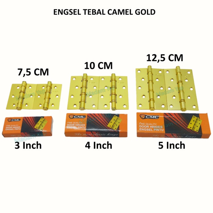 Engsel Tebal Stenlis Stainlis 3 4 5 Inch CML Pintu Jendela GOLD KUNING