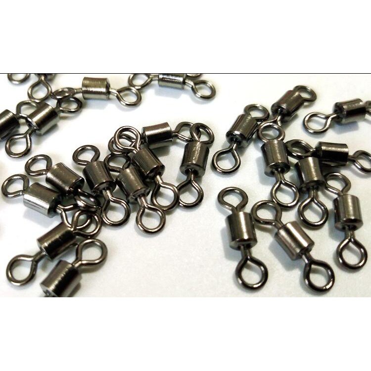 HENGJIA 50Pcs/Bag Pancing Rolling Swivel Fast-lock Snap Ball Bearing Fishing Connector Swivel Clasp Fishing Gear