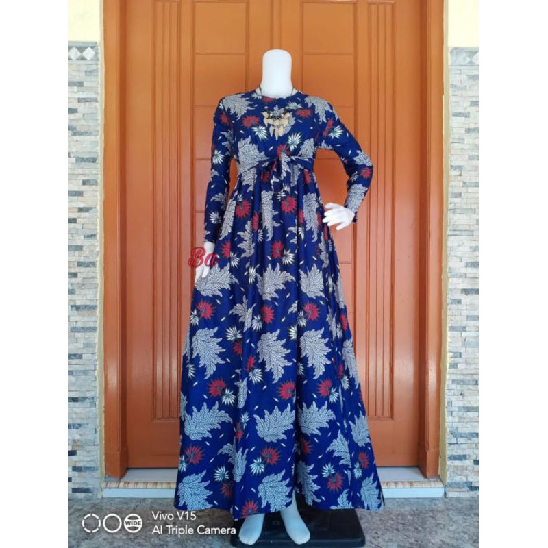 GAMIS BATIK MANGGAR, PADI,SEKAR,CANTIK,KUBIS,KIPAS,DAUN,KUPU,NADINE,GENDIS,KAWUNG,TERMURAH-Jati biru
