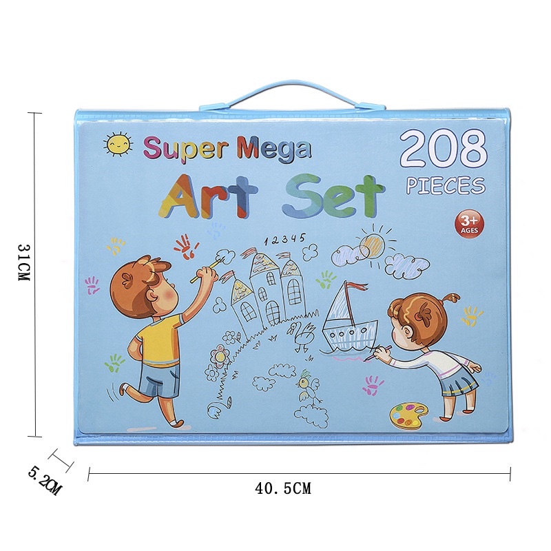 BS545 Crayon Anak 208pcs Set / Alat Melukis Anak Super Mega / Alat Menggambar Anak