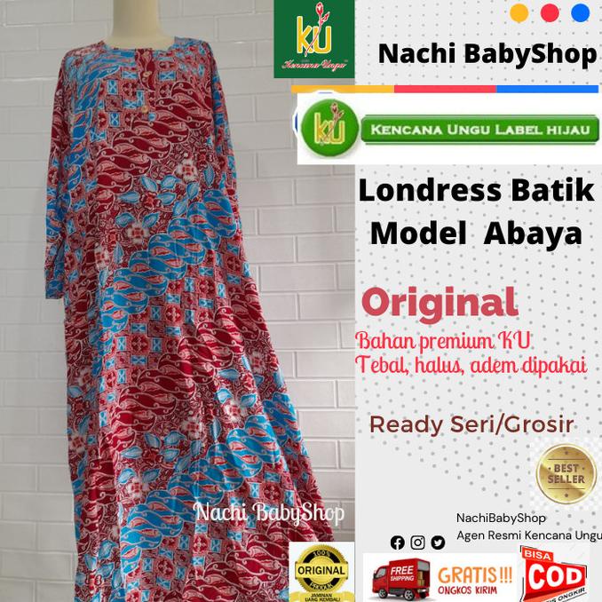 Premium Product Daster Longdress Batik Kencana Ungu Abaya Label Hijau Super Original - Paling Dicari