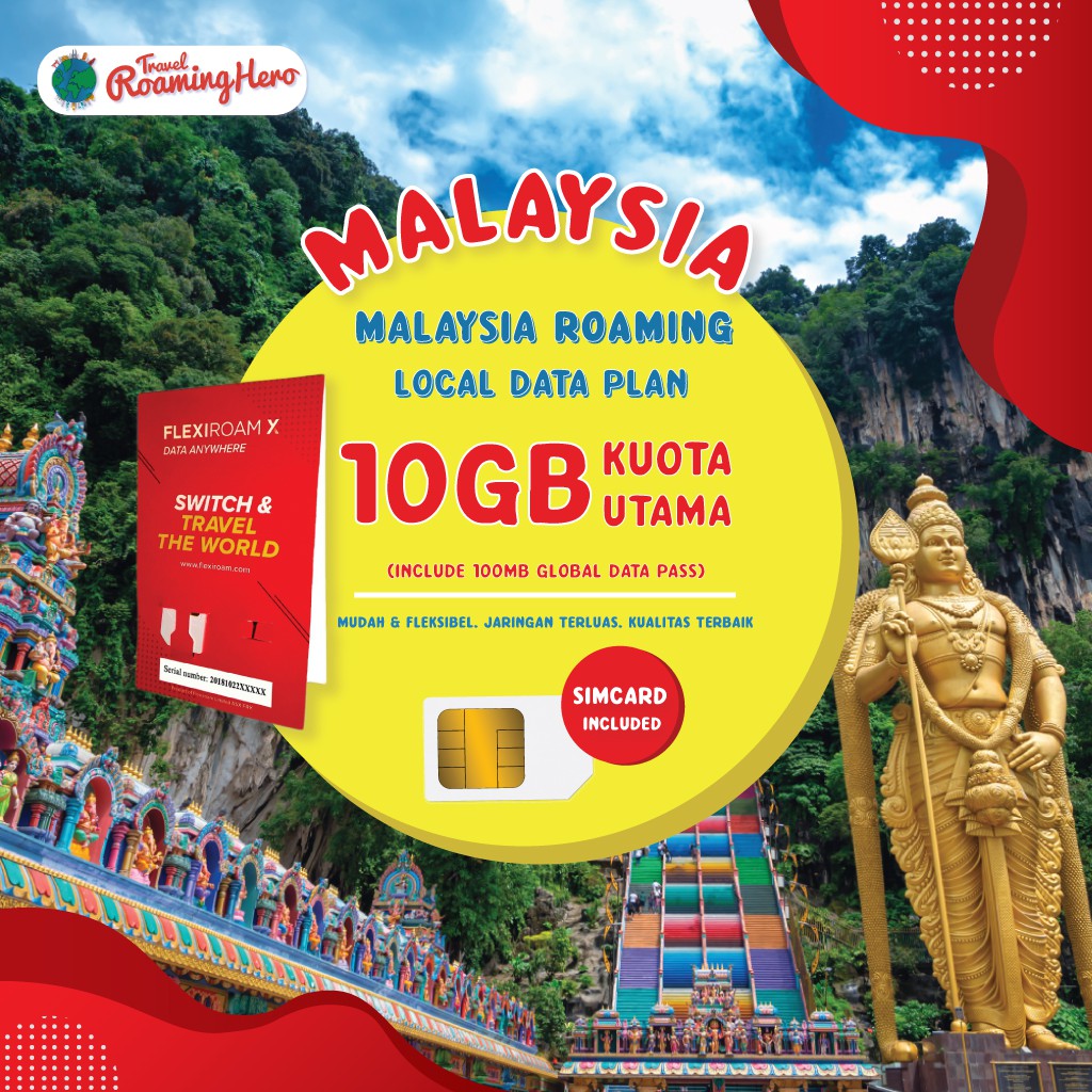 24-Days SIM Card Malaysia Travel Roaming 10GB Data Local Murah