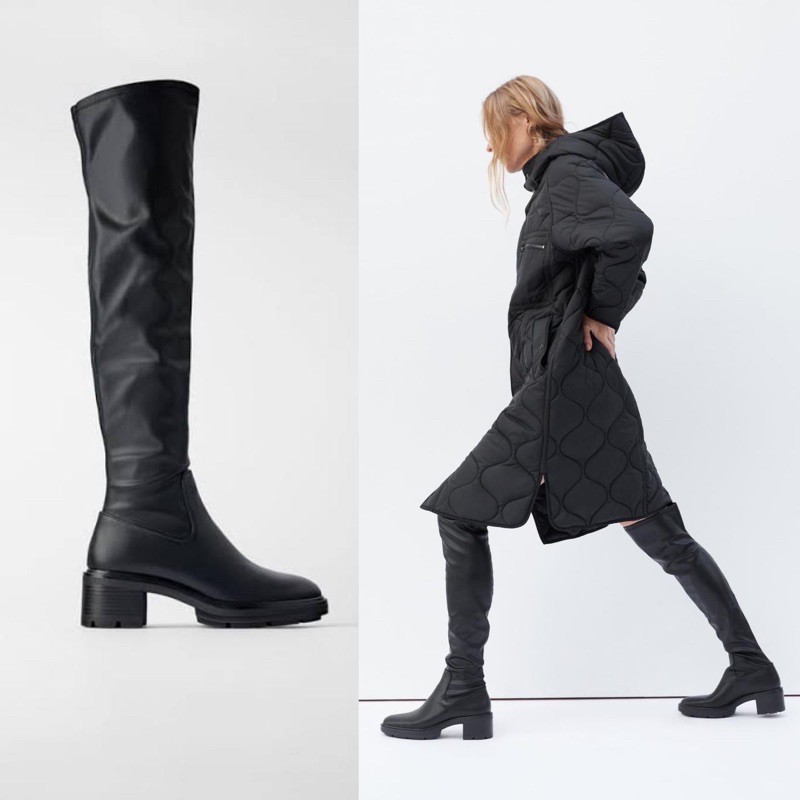 ZARA chelsea over the knee boots