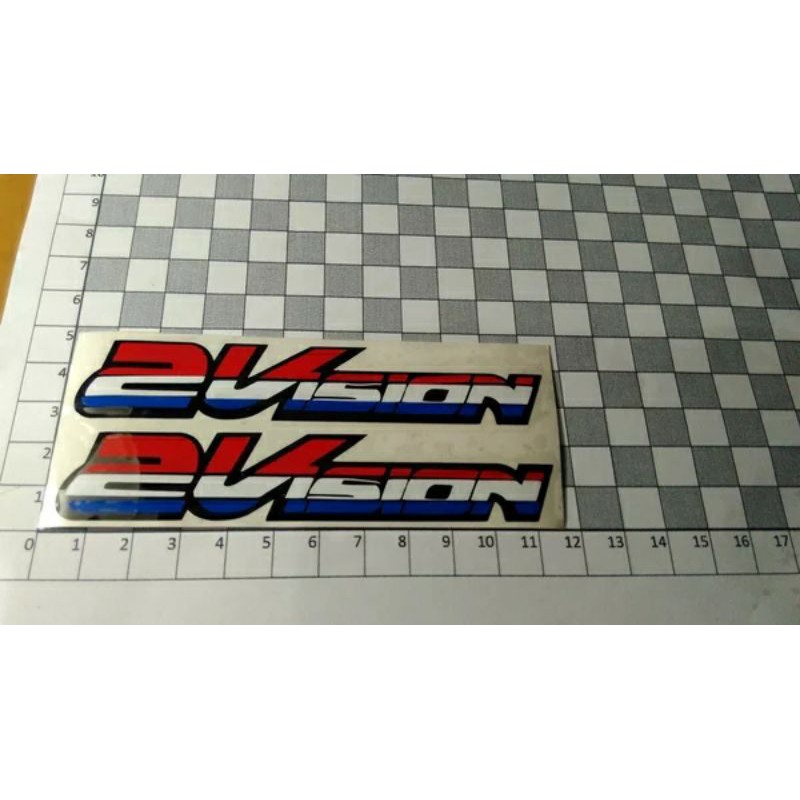 stiker 2vision KYT merah putih biru