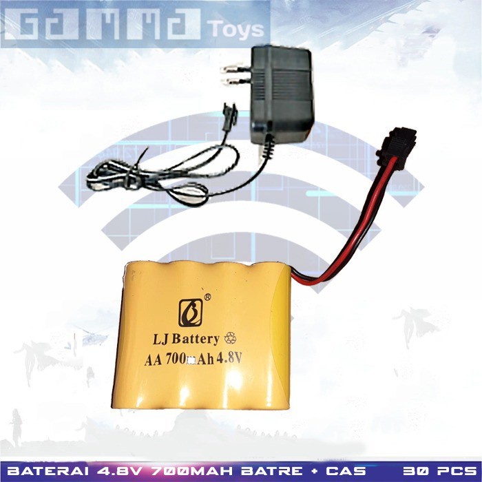 Batre Dan Charger Untuk Mobil Remote Control 4.8v Baterai RC 4.8v 700mah Sparepart RC