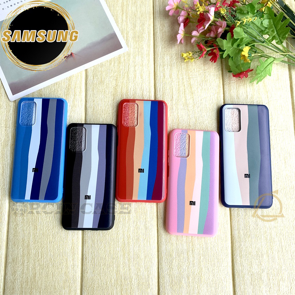 NEW  Case Silicone Pelangi Rainbow Macaron Samsung A02S A03S A22 4G A02 A12 A32 A52