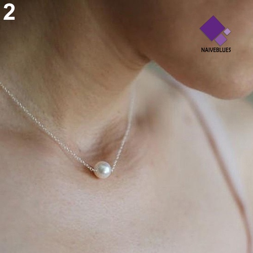 Kalung Choker Bahan Alloy Warna Silver Aksen Mutiara Imitasi Untuk Wanita