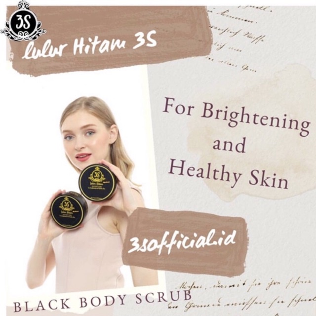 BEDDA LOTONG BPOM / LULUR HITAM 3S / BLACK BODY SCRUB /LULUR VIRAL