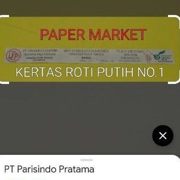 

KERTAS ROTI PUTIH GREASEPROOF PAPER WHITE 40 GSM uk 75 cm x 100cm 1roll (20 lembar).