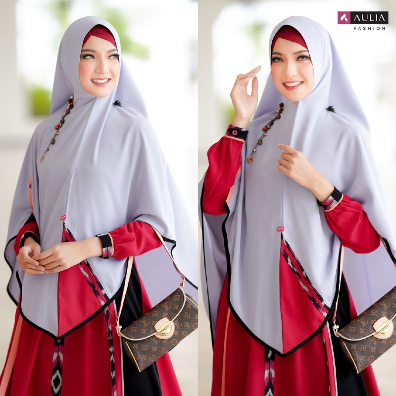 SET GAMIS NEW ATSUKA RASPBERRY ORIGINAL BY AULIA FASHION DRESS BAJU BUSANA MUSLIM SETELAN HIJAB SYAR