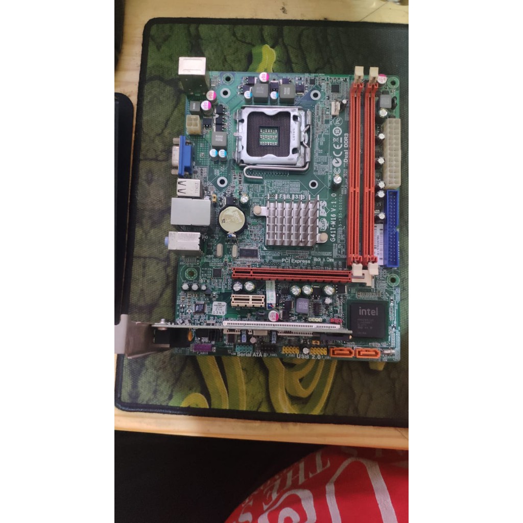 Motherboard ECS G41T-M16 LGA775 DDR3 Support Core 2 Quad On board VGA (bonus LAN card)