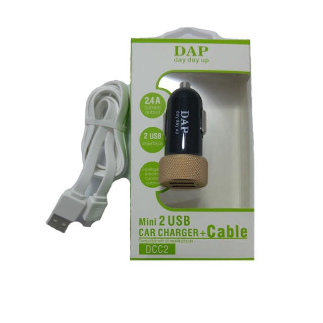 Car Charger Dual Usb Charger mobil DAP DCC2 FREE KABEL