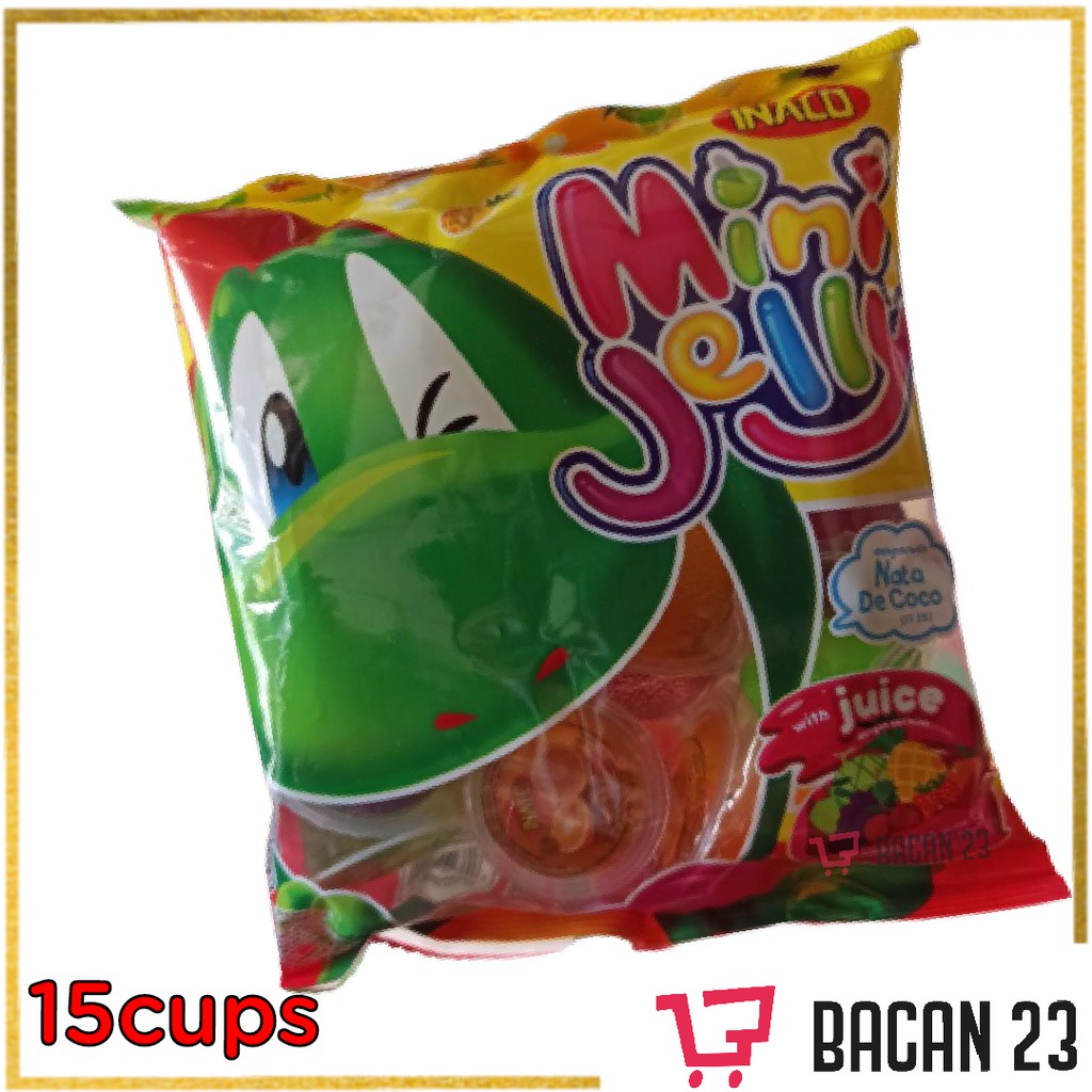 Inaco Mini Jelly With Nata De Coco ( 225gr / 15cups ) / Jeli Cup / Bacan23