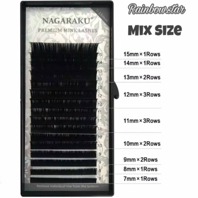 NAGARAKU Premium Mink Eyelash Mix Size Original