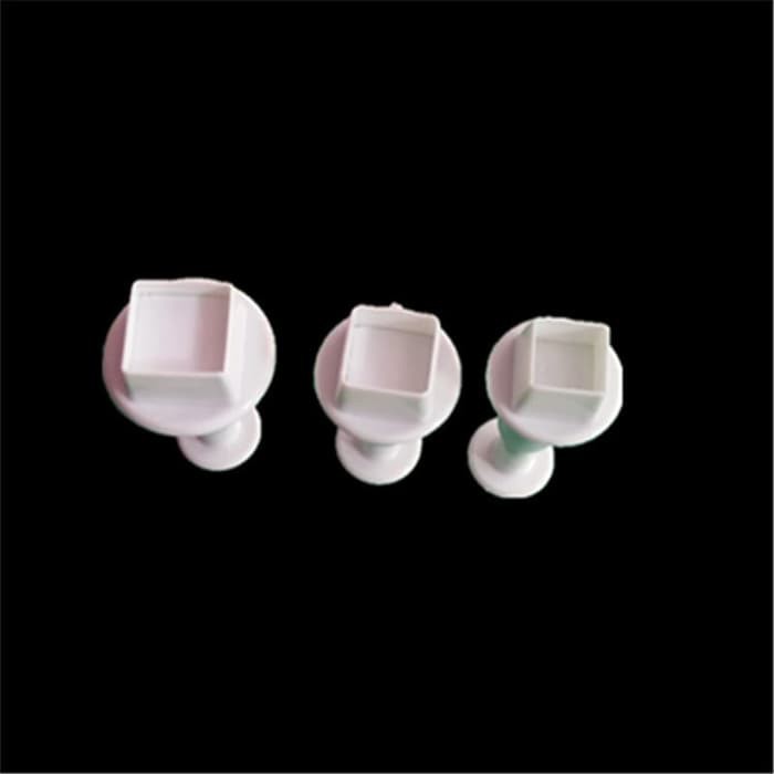 Fondant Plunger Cutter - Cetakan Fondant Square Shape (3pcs)