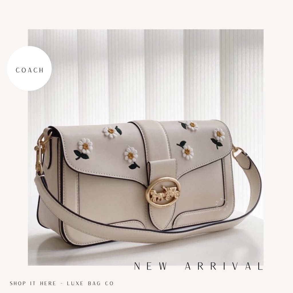 Coach Georgie Floral Daisy Embroidery Shoulder Bag 100% ORIGINAL