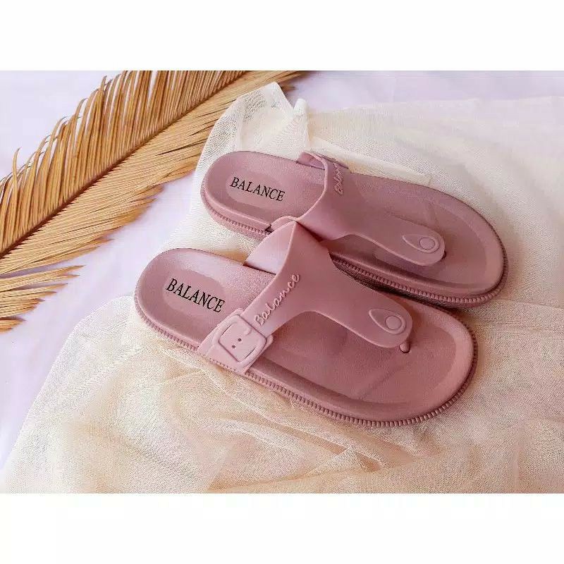 (COD) Sandal Jepit Karet Jelly Import Wanita Balance 1607-K2