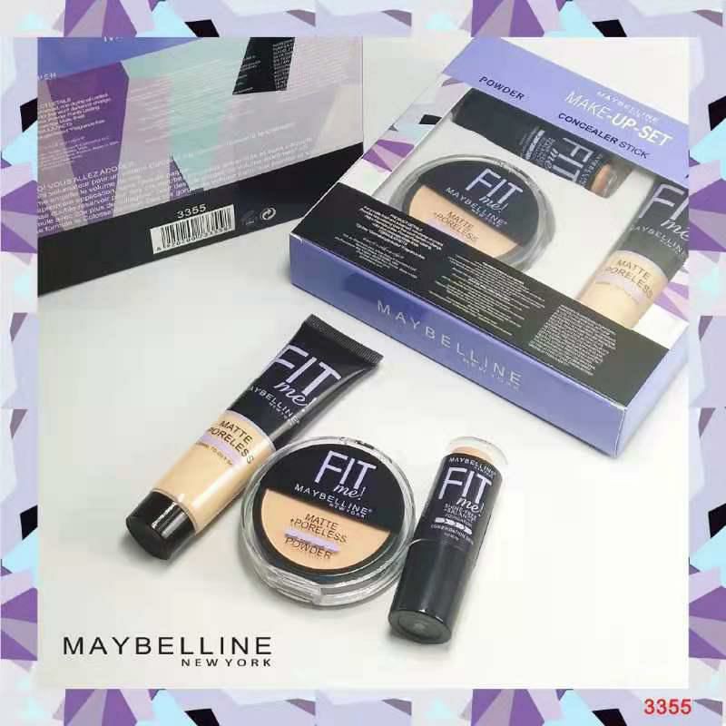 Maybelline Make Up Set Fit Me 3In1  powder box ungu