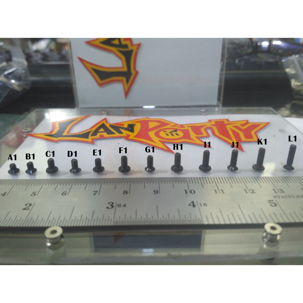 5pcs Baut Laptop Hitam M2 M2.5 M3