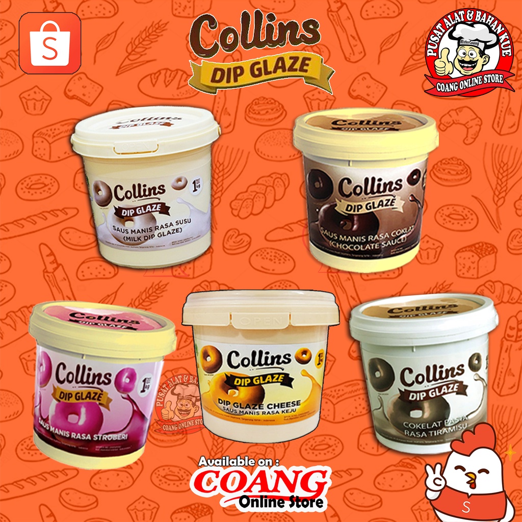 COLLINS DIP GLAZE 1KG - SELAI - OLESAN DONAT - TOKO COANG - TOKO BAHAN KUE MAKASSAR