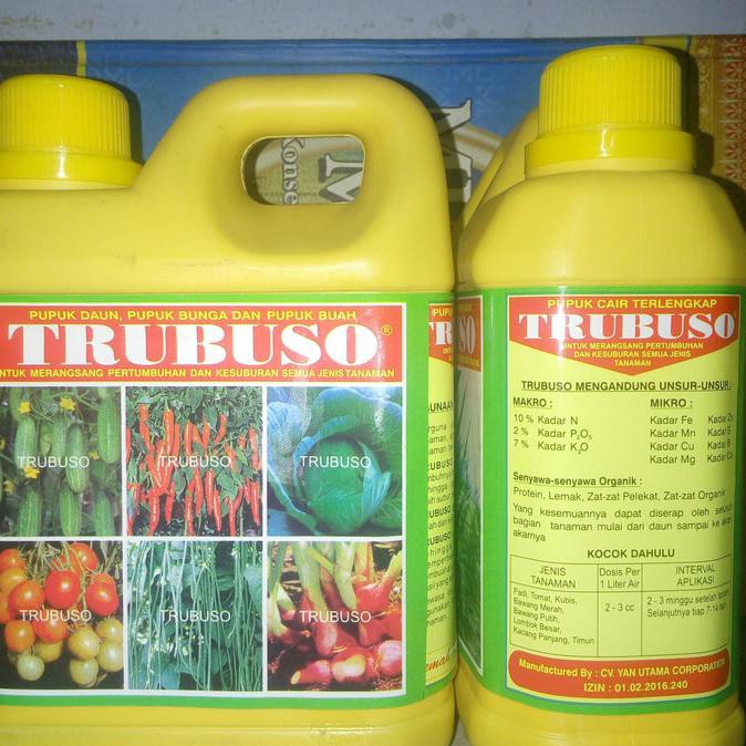 Produk Ready Pupuk Npk Cair Trubuso 1 Liter, Pupuk Daun,Bunga Dan Buah Asli.