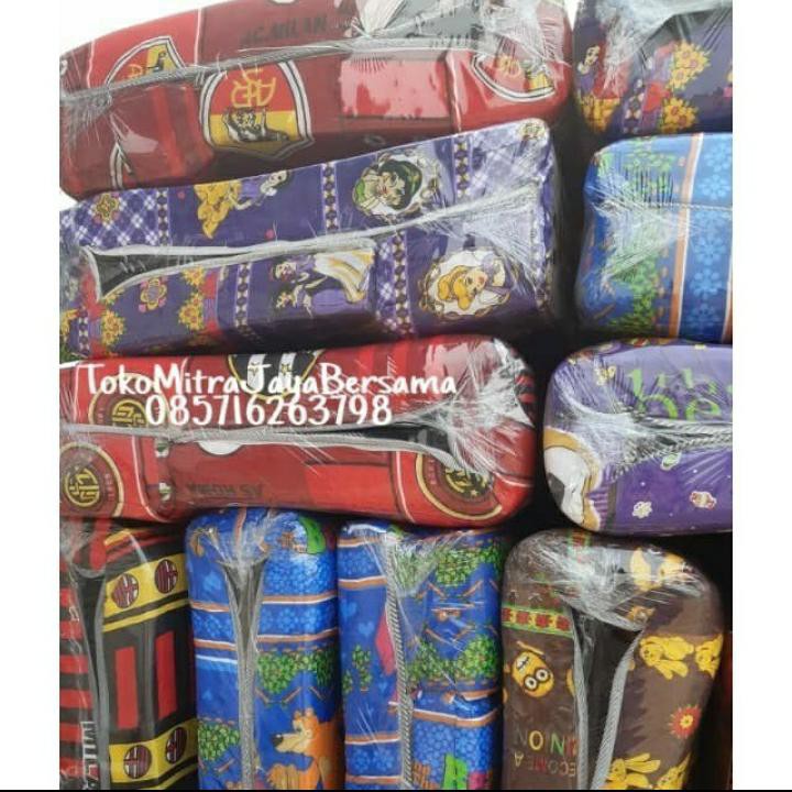 KASUR BUSA LIPAT MURAH + BANTAL uk.170x75x10 ( MOTIF CAMPUR ) LUAR KOTA