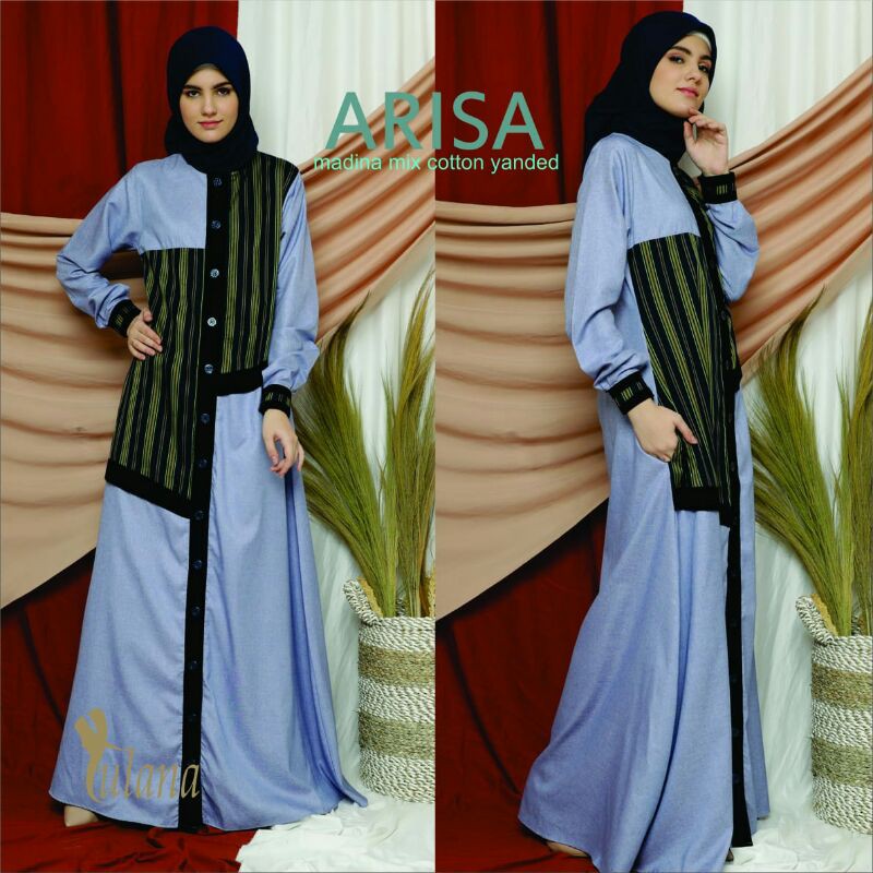 Gamis Syar'i Arisa Madina mix Cotton Yanded