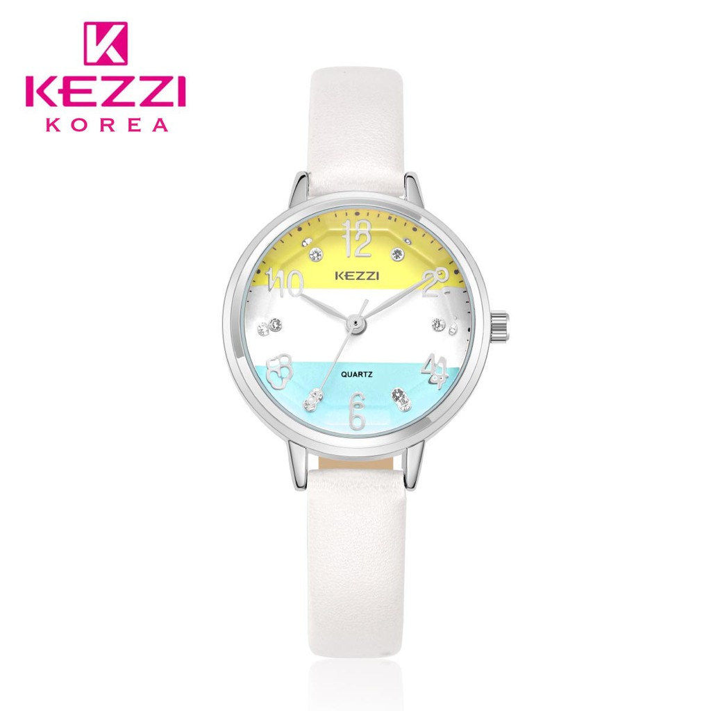 Kezzi Korea 1707 - Jam Tangan Fashion Wanita - Putih - Model Analog