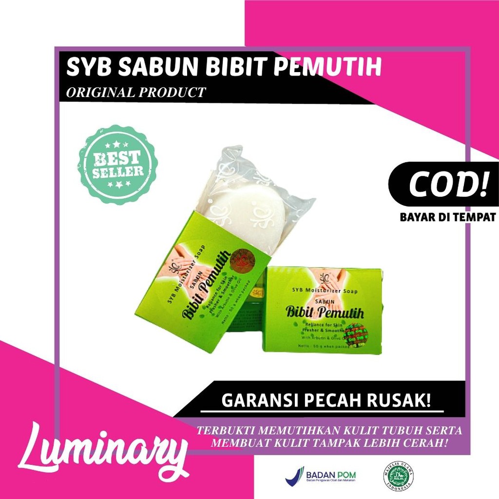 SYB SABUN BIBIT PEMUTIH MOISTURIZER SOAP SABUN PEMUTIH BADAN PERMANEN WHITENING SOAP ORIGINAL BPOM