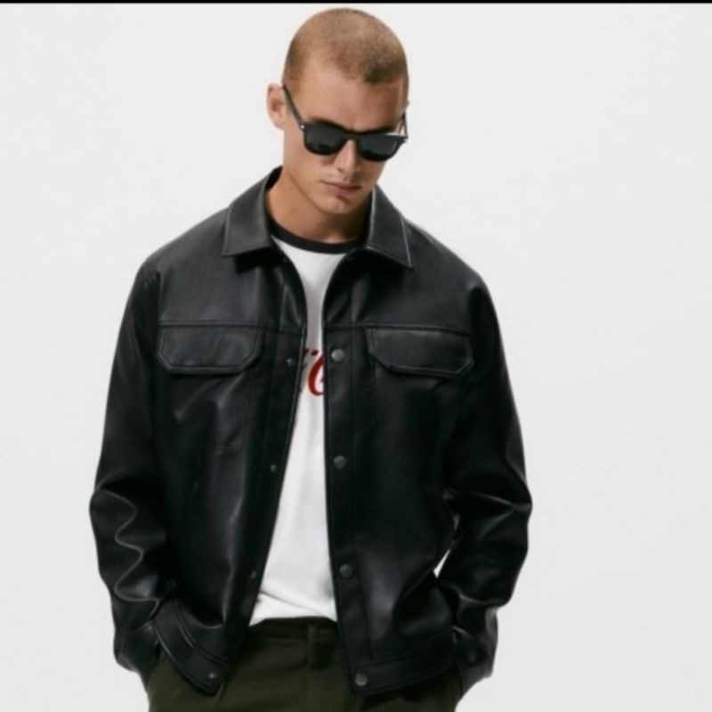 Zara Faux Leather Jacket, Jaket Kulit Zara Original