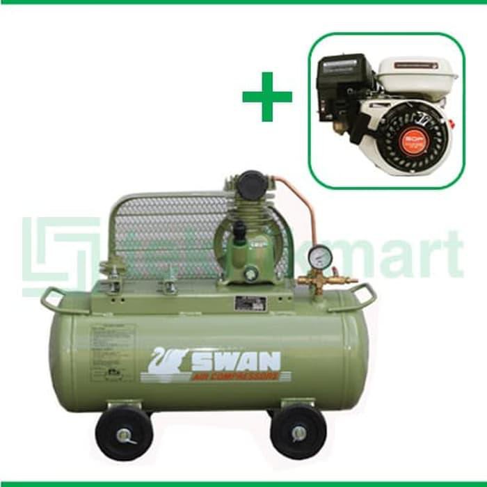 CUCI GUDANG    Kompresor Udara / Swan 1/4 Hp Su-114 Kompresor Angin Unloader Dengan Mesin Bensin Sdp