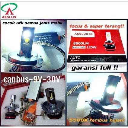 AESLUX LED H4 8800LM SUPER BRIGHT CANBUS 