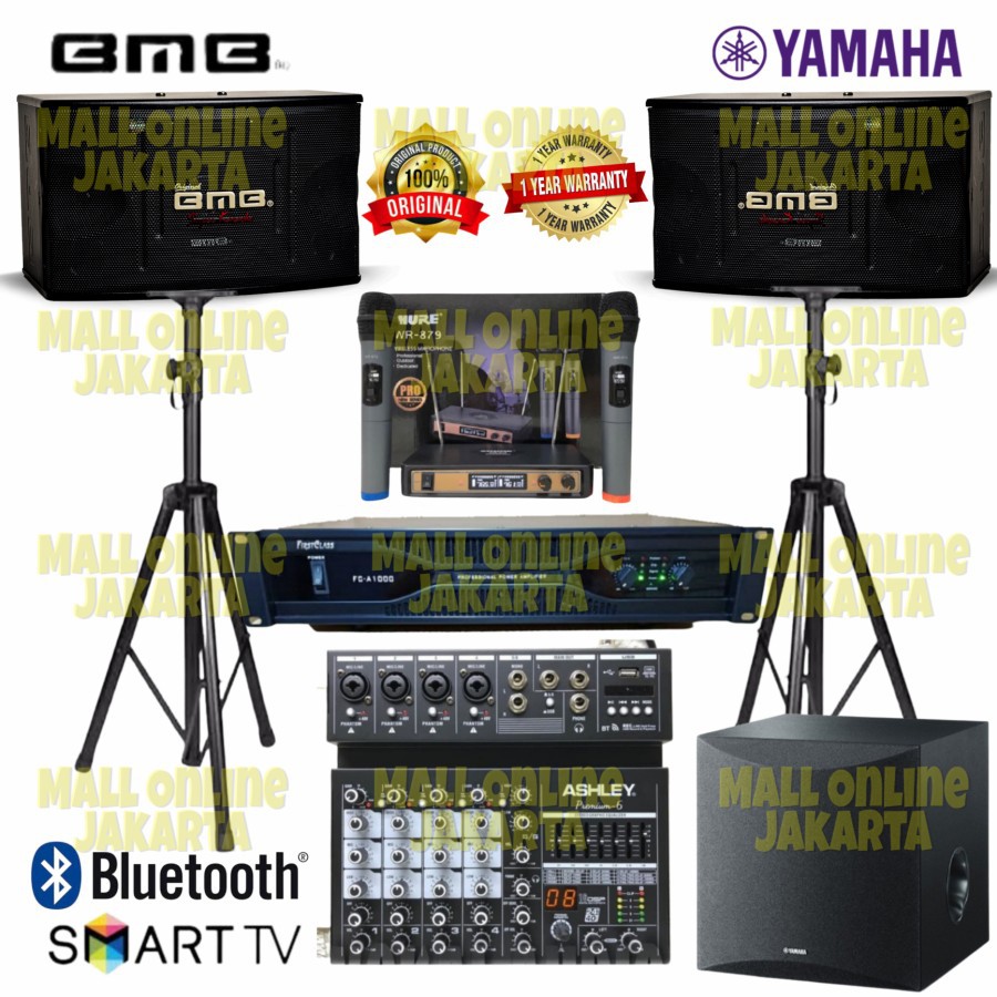 Paket Karaoke Set Bmb 10 inch Subwoofer Yamaha 8 inch Sound system