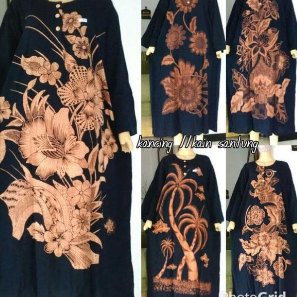 ➳ DASTER JUMBO LONGDRESS LENGAN PANJANG LD 130 CM BUSUI XXXL - Hitam ❇