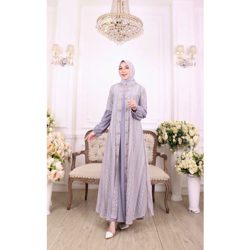 AL MOUDY DRESS // BAHAN BRUKAT KATUN MALILA ABSTRAK MIX WOOLPECH APLIKASI PAYET MUTIARA // SERAGAMAN KELUARGA // BAJU PESTA LAMARAN // BAJU WISUDA // Original By Pelangi Jaya