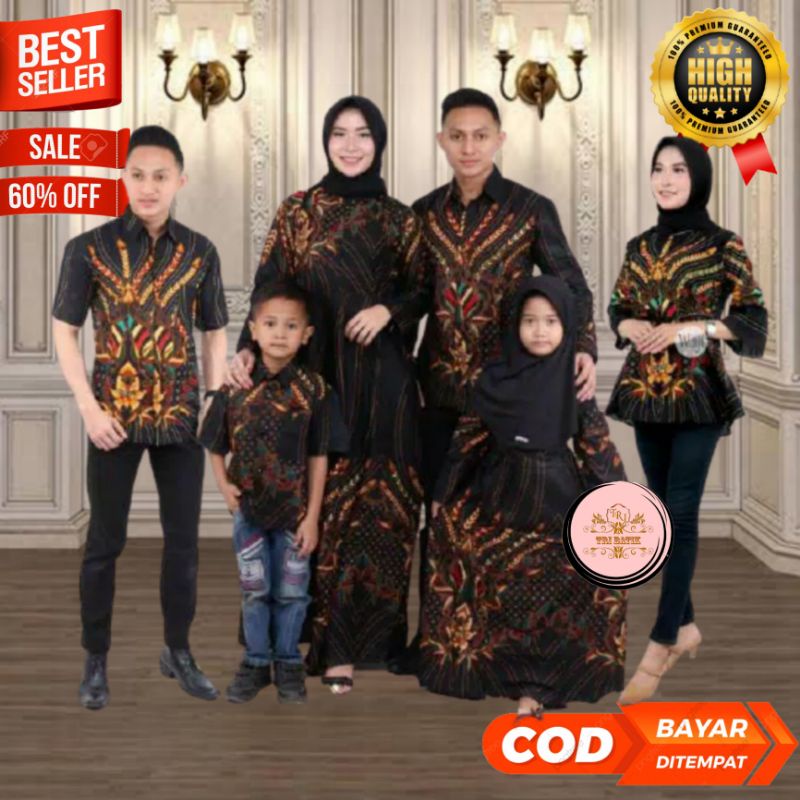 BATIK COUPLE KELUARGA - Sania Ruffle Batik Couple Ori STANDAR & JUMBO - Batik Pekalongan