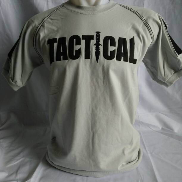 Kaos Tactical Pendek Abu Muda/Asap Cotton combed 24s