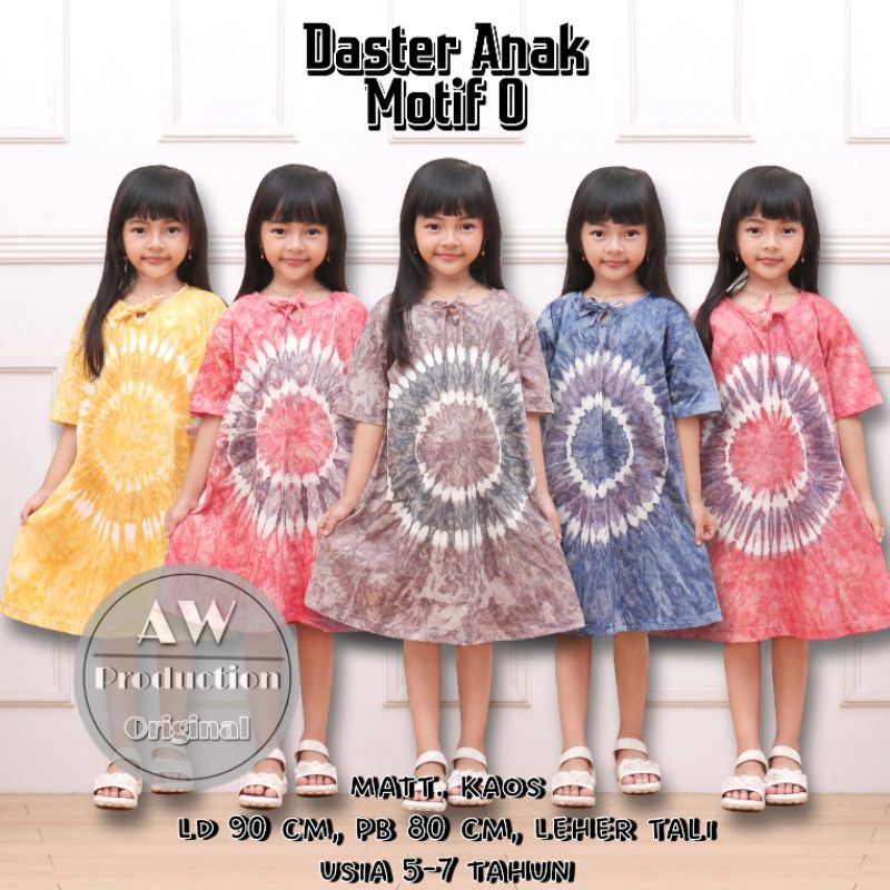 Baju Daster Anak Perempuan Motif Abstrak Jumputan Dress Midi Anak Kekinian Viral Termurah