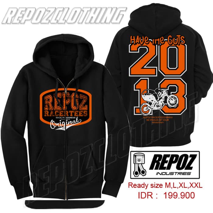 jaket sweater hoodie zipper original repoz racertees terbaru termurah