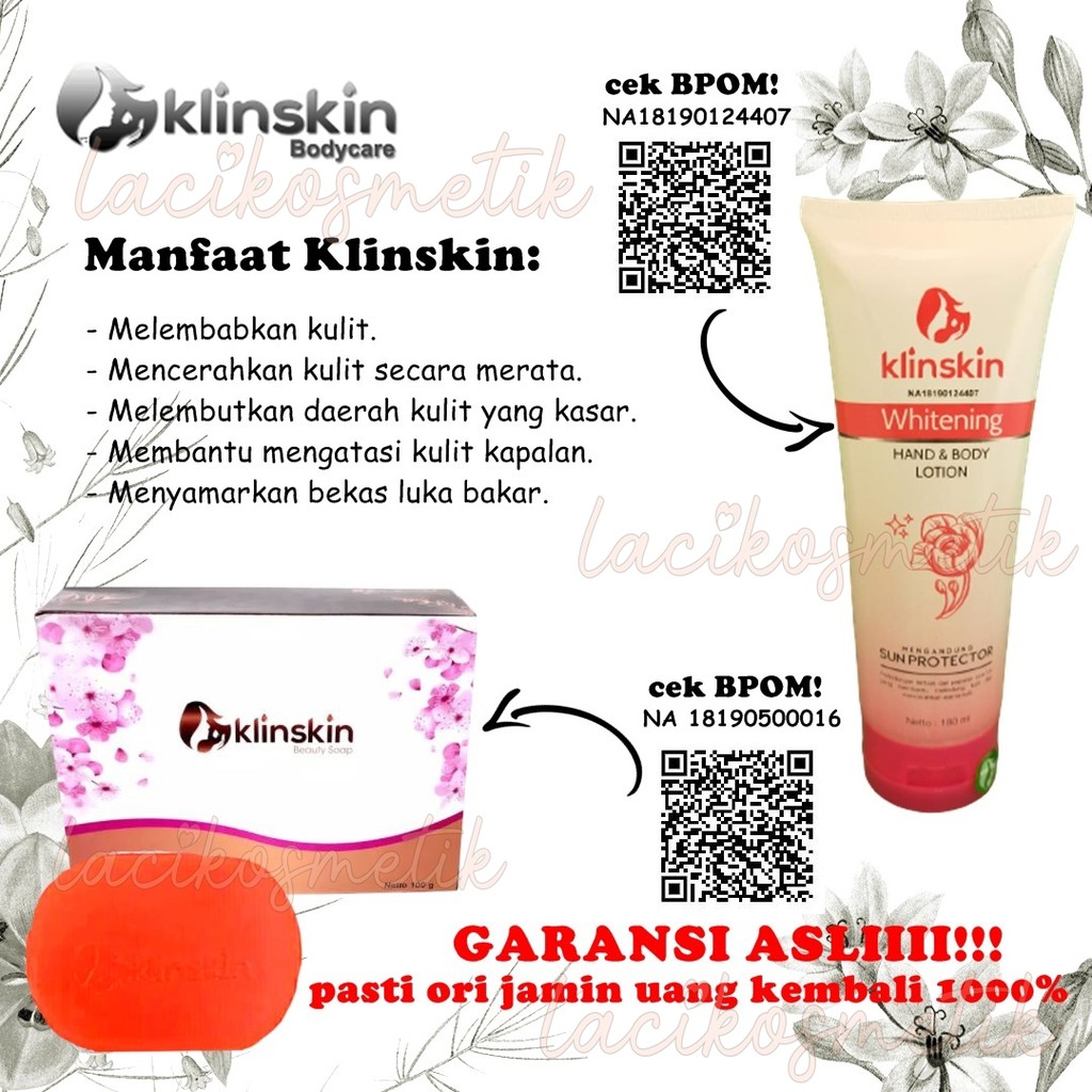 ✨LACIKOSME✨ KLINSKIN BEAUTY SOAP BPOM / LOTION KLINSKIN WHITENING BPOM ORIGINAL