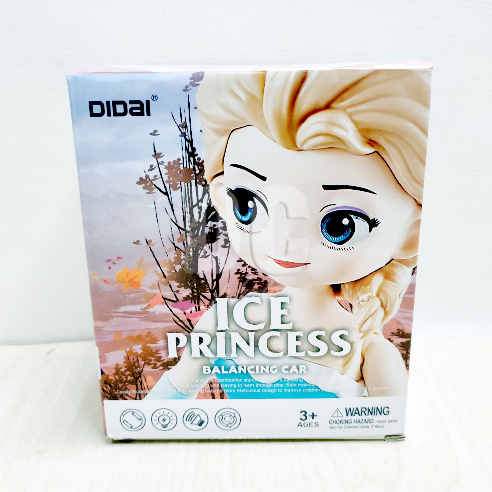 Ice Princess Balancing Car Mainan Board Scooter Boneka Bisa Jalan Nyala Musik Frozen Sleeping Beauty