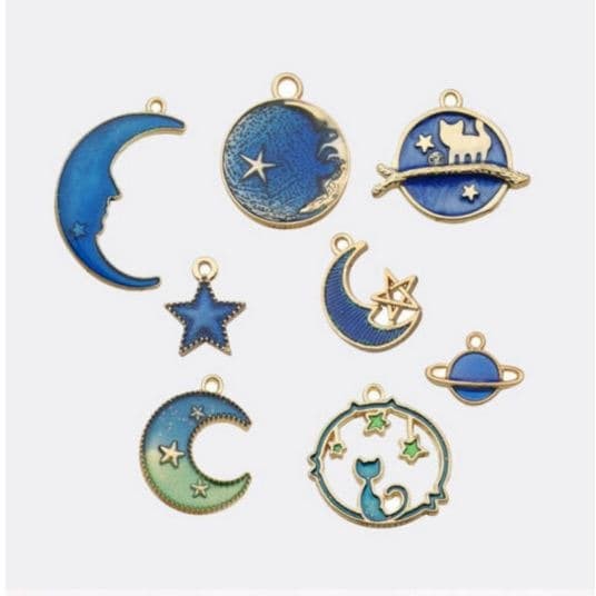 Moon Star Planet Enamel - Charm Bulan Bintang Planet (8pcs)